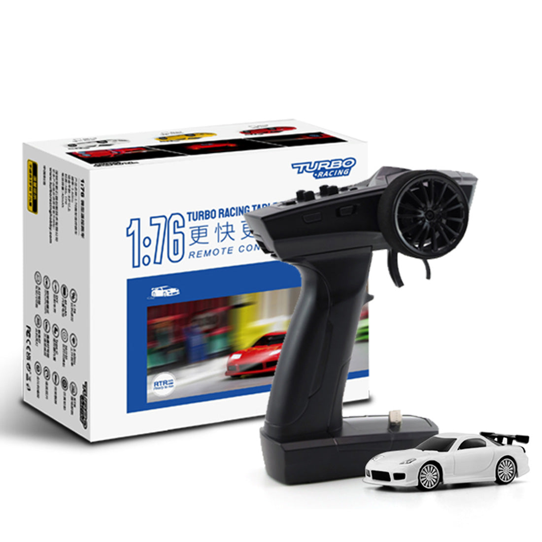 TURBO RACING 2.4Ghz 1:76 Full Scale Mini Electric Sports Car Desktop Mini RC Car - RTR