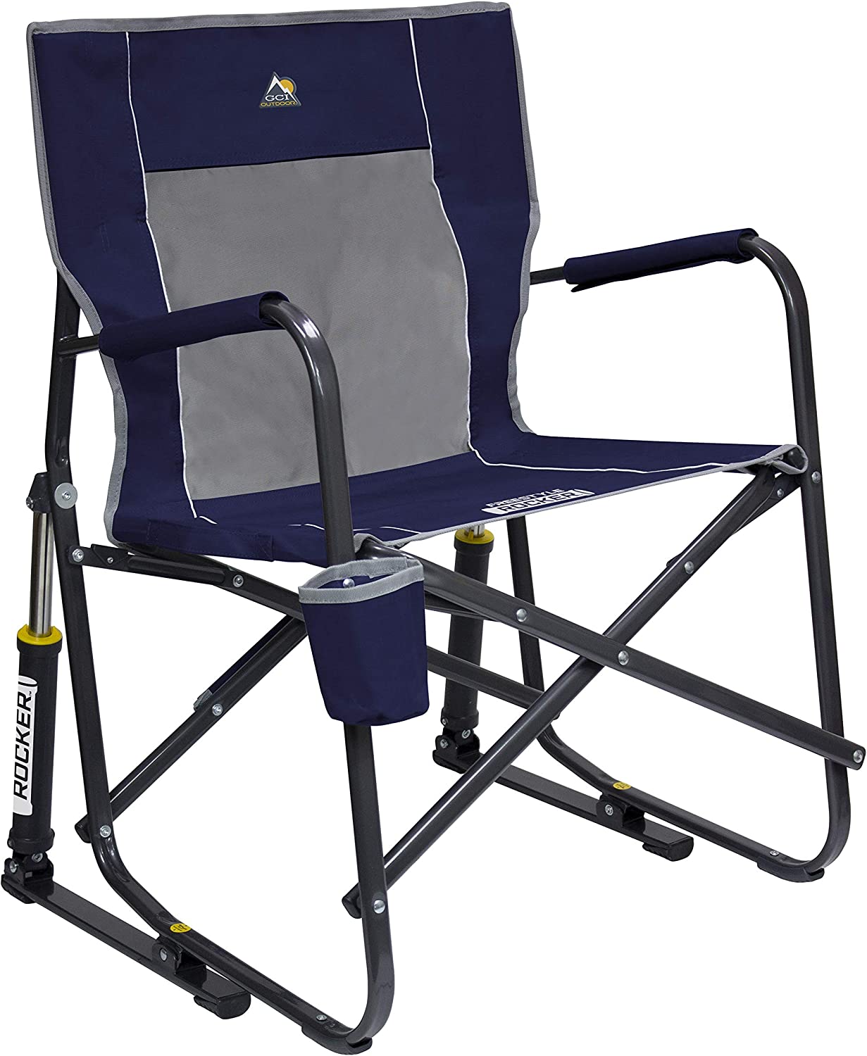 Outdoor Freestyle Rocker Portable Rocking Chair & Outdoor Camping Chair, ergonomic Nylon, Indigo Blue