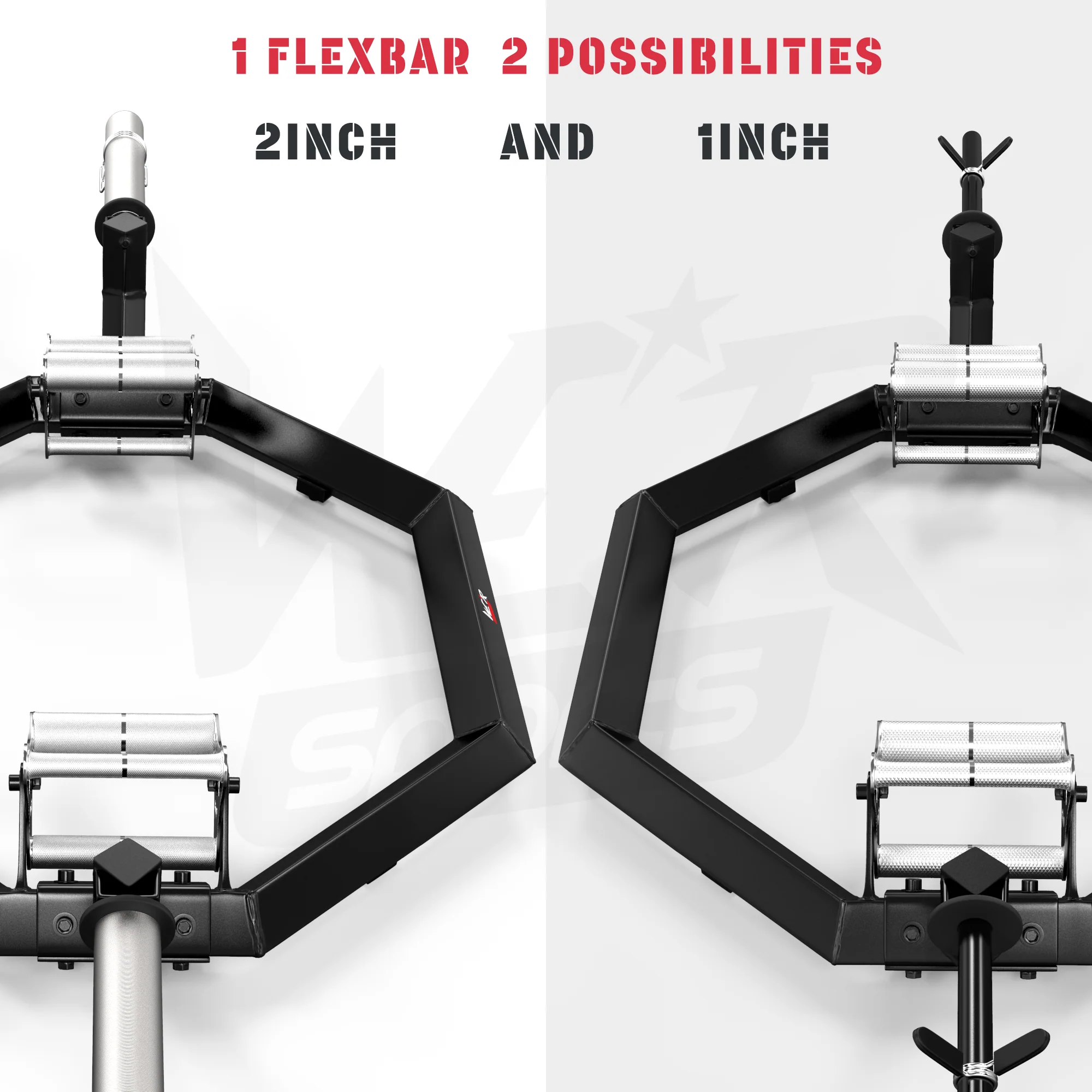 FlexBar Commercial Multi Grip Super Hex Trap Bar Dead Lift & Shrug Bar