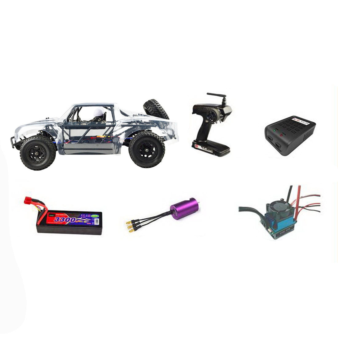 VRX RH1045SC 1/10 Scale 4WD Brushless Desert Short Course Truck High Speed 2.4G RC Car with 45A ESC and 3650 Motor - R0255 RTR Version
