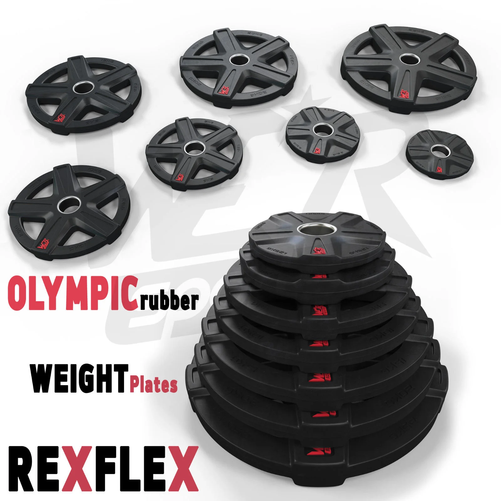 ReXFlex Olympic Rubber Encased Weight Plates