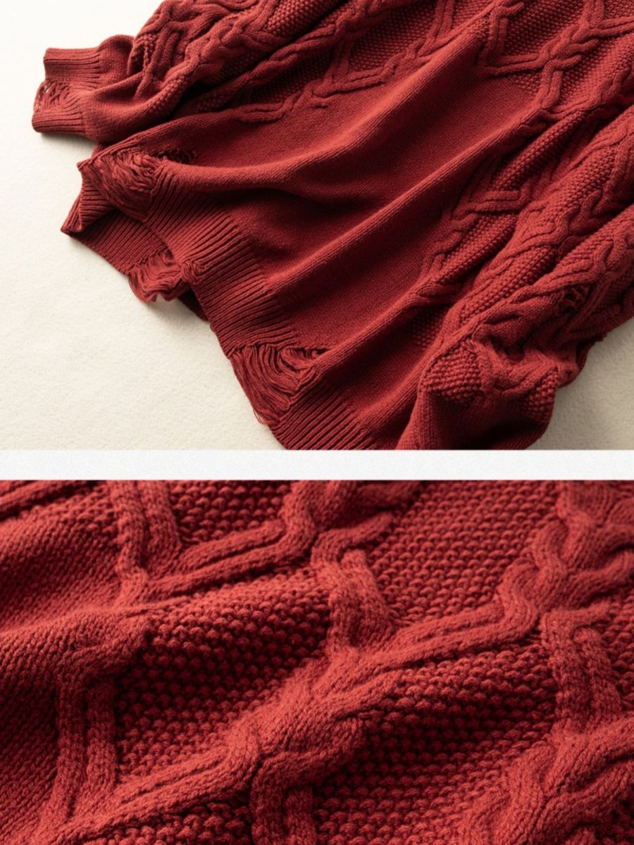 100% Natural Fabric Crew Neck Pullover Casual Knitted Sweater