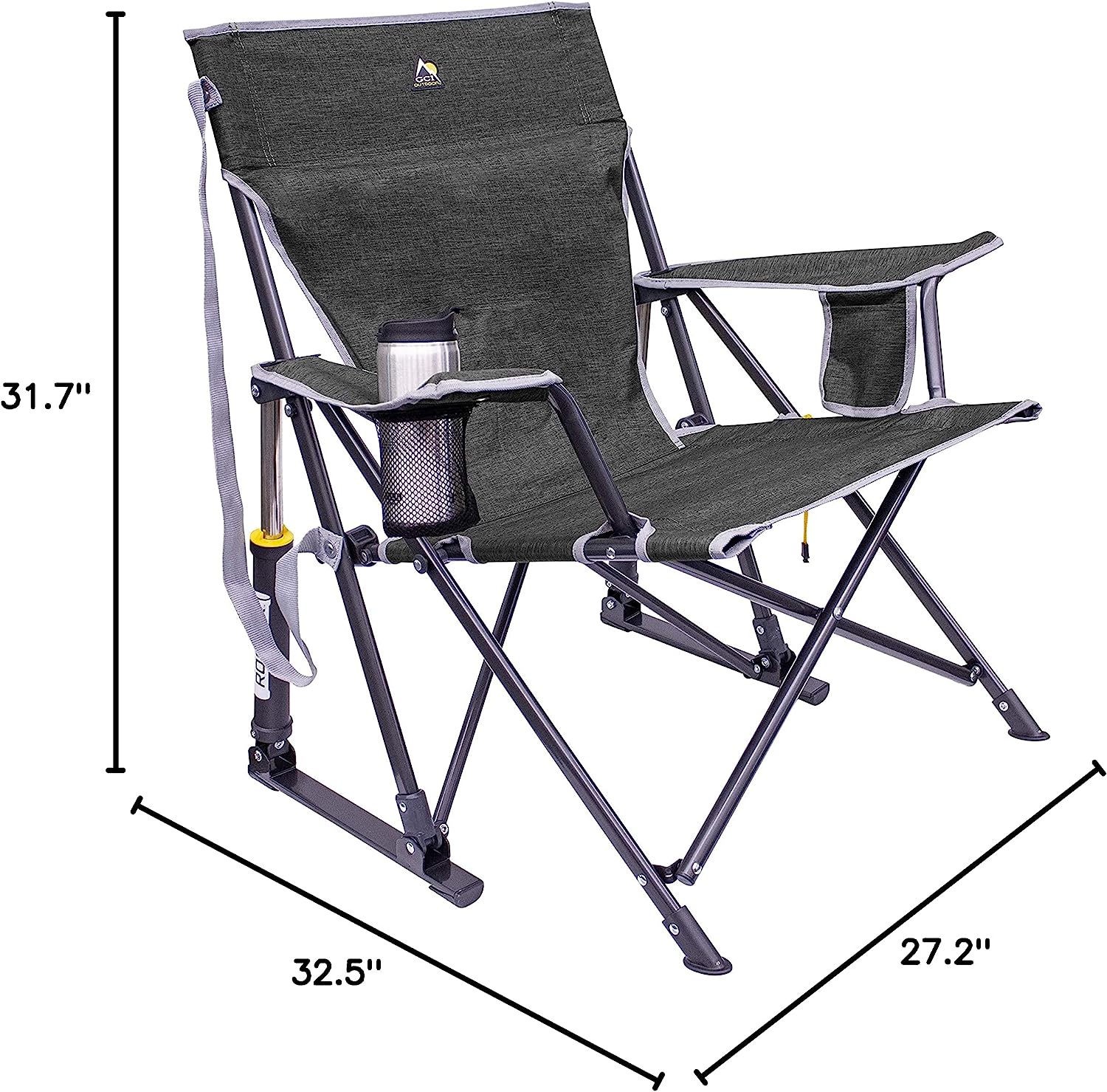 Outdoor Freestyle Rocker Portable Rocking Chair & Outdoor Camping Chair, ergonomic Nylon, Indigo Blue