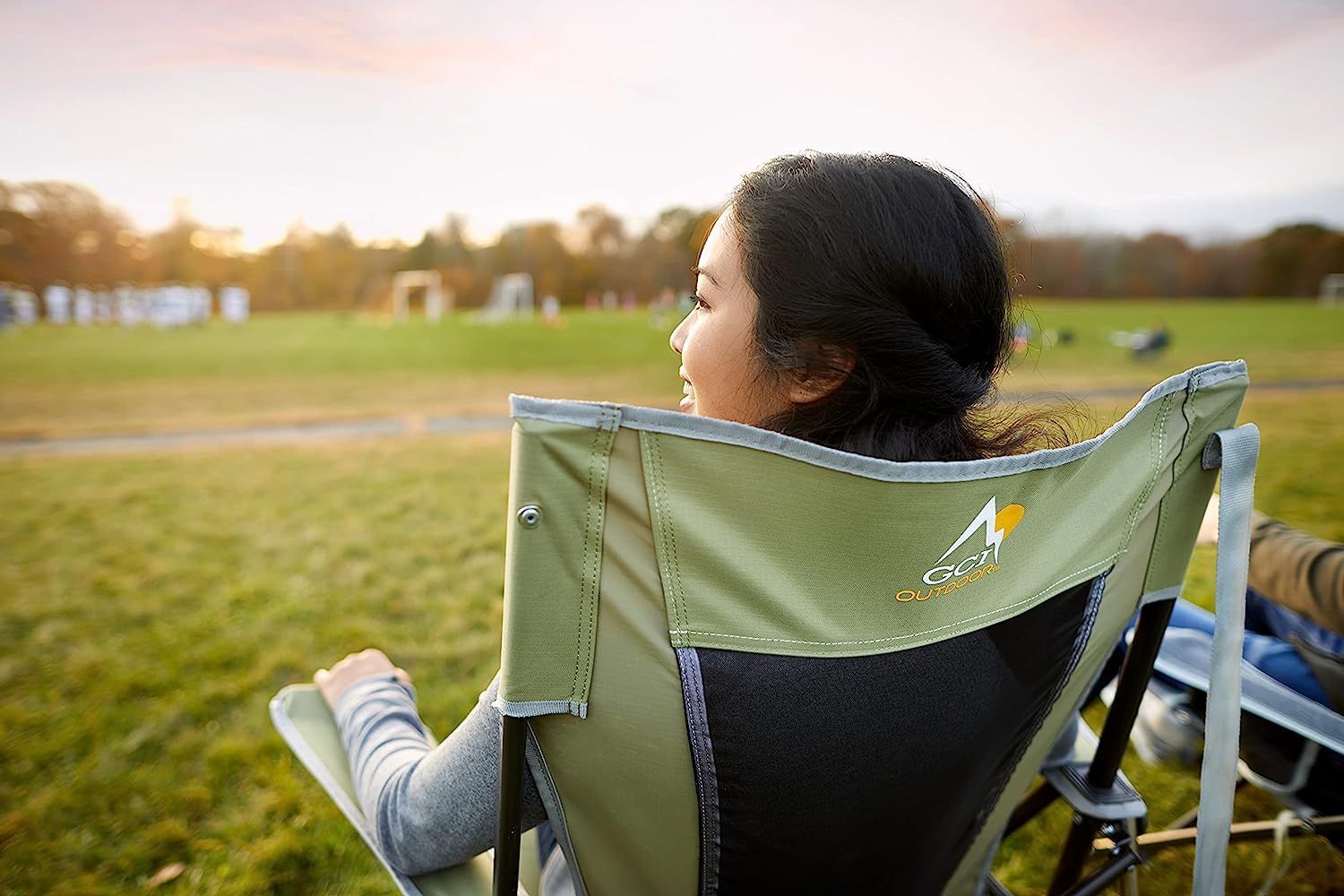 Outdoor Freestyle Rocker Portable Rocking Chair & Outdoor Camping Chair, ergonomic Nylon, Indigo Blue