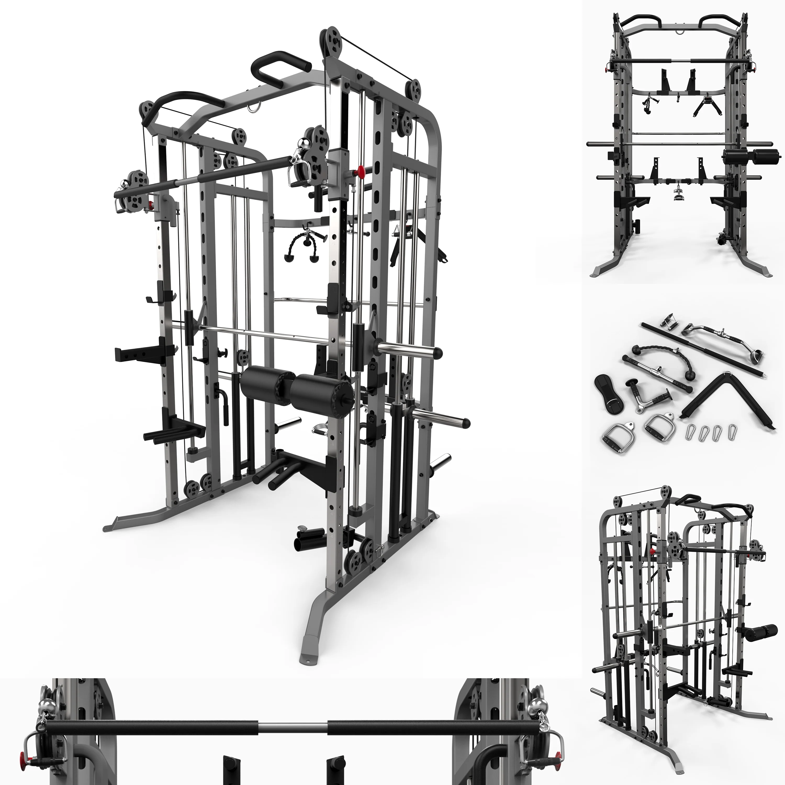 The MaxiLift XFPowerCage Commercial Smith Machine Cage Rack