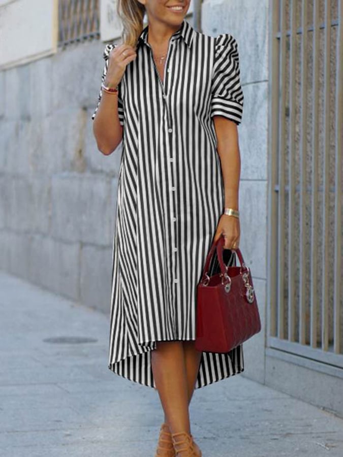 loose mid length shirt dress