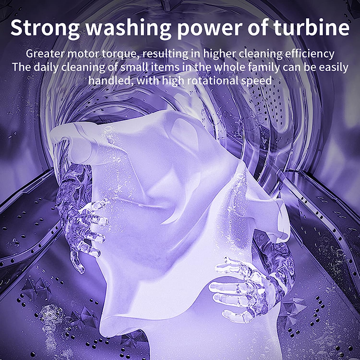 Portable Washing Machine, High Capacity Mini Washer with 3 Modes Deep Cleaning Half Automatic Washt, Foldable Washing Machine with Soft Spin Dry for Socks, Baby Clothes, Towels, Delicate Items (Purple)