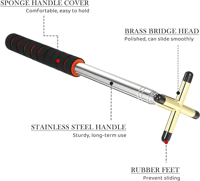 Pool Cue Snooker Pool Bridge Stick Pool Table Accessories Retractable Billiards Cue Rest with Removable Brass Bridge Head