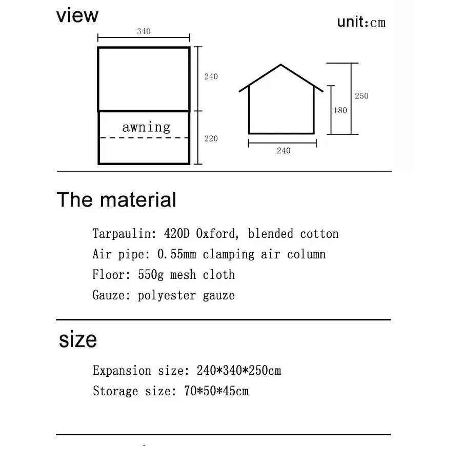 ⚡Clearance Sale⚡Waterproof Light Weight Oxford Cloth Automatic Inflatable Tent With Camping Equipment