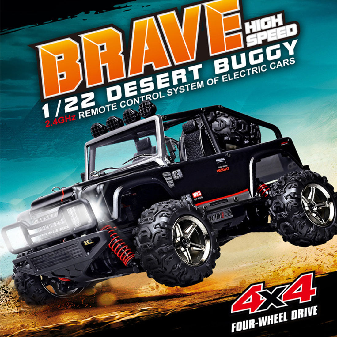 SUBOTECH BG1511 1:22 2.4G Electric RC Car 4 x 4 45KM/H High Speed Desert Off-road Vehicle - RTR