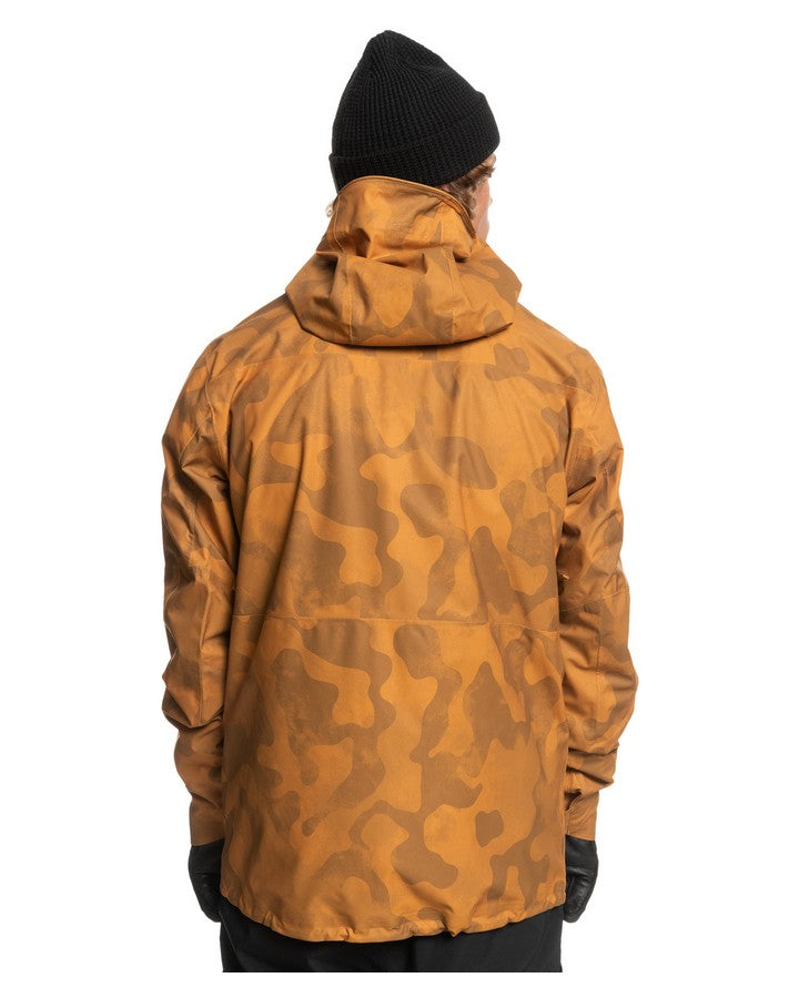 Quiksilver S Carlson Stretch Quest Snow Jacket - Buckthorn Brown Fade Out Camo - 2023