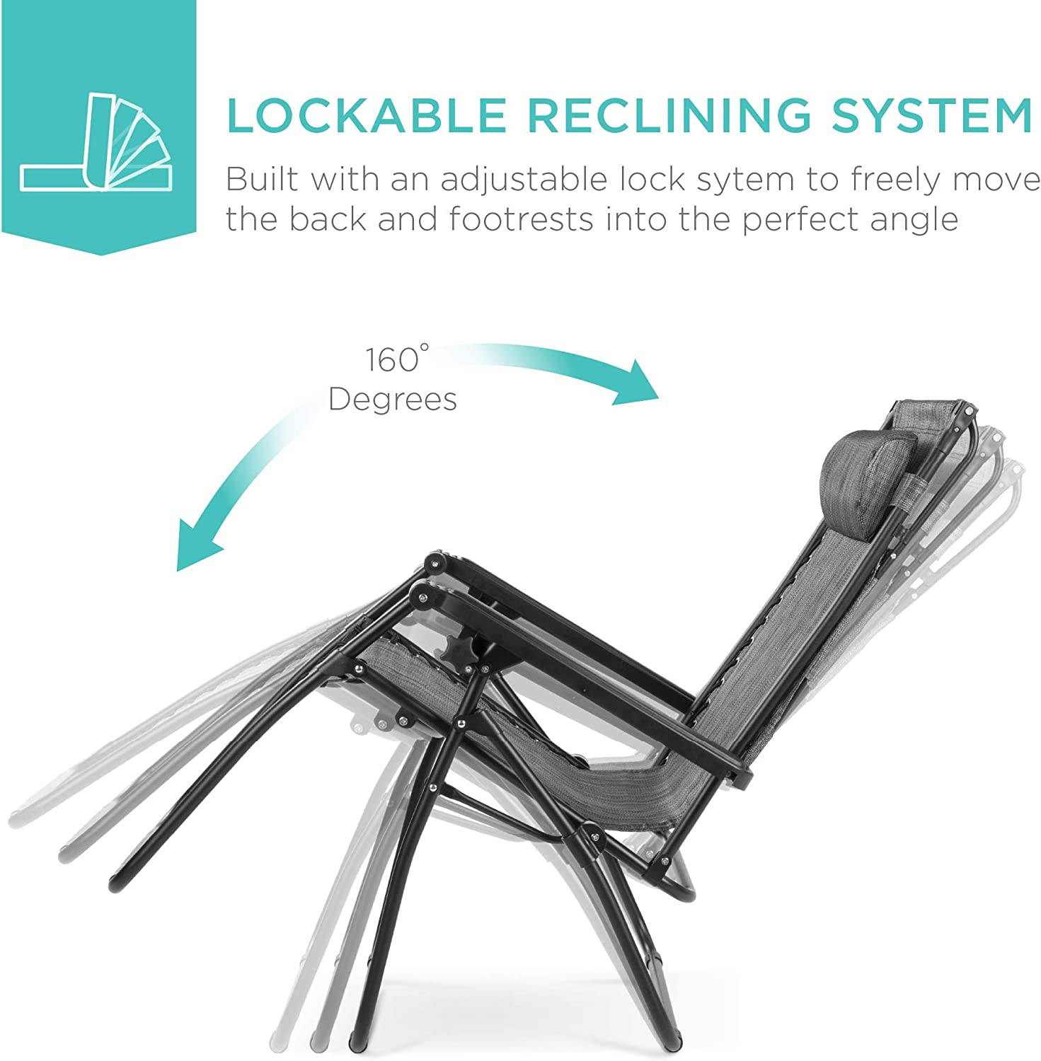 Folding Zero Gravity Outdoor Recliner Patio Lounge Chair w/Adjustable Canopy Shade, Headrest, Side Accessory Tray, Textilene Mesh - Beige