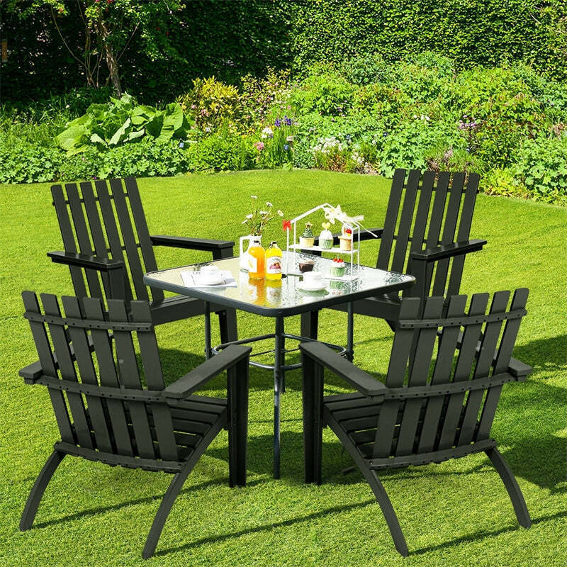 Outdoor Patio Acacia Wood Adirondack Lounge Chair