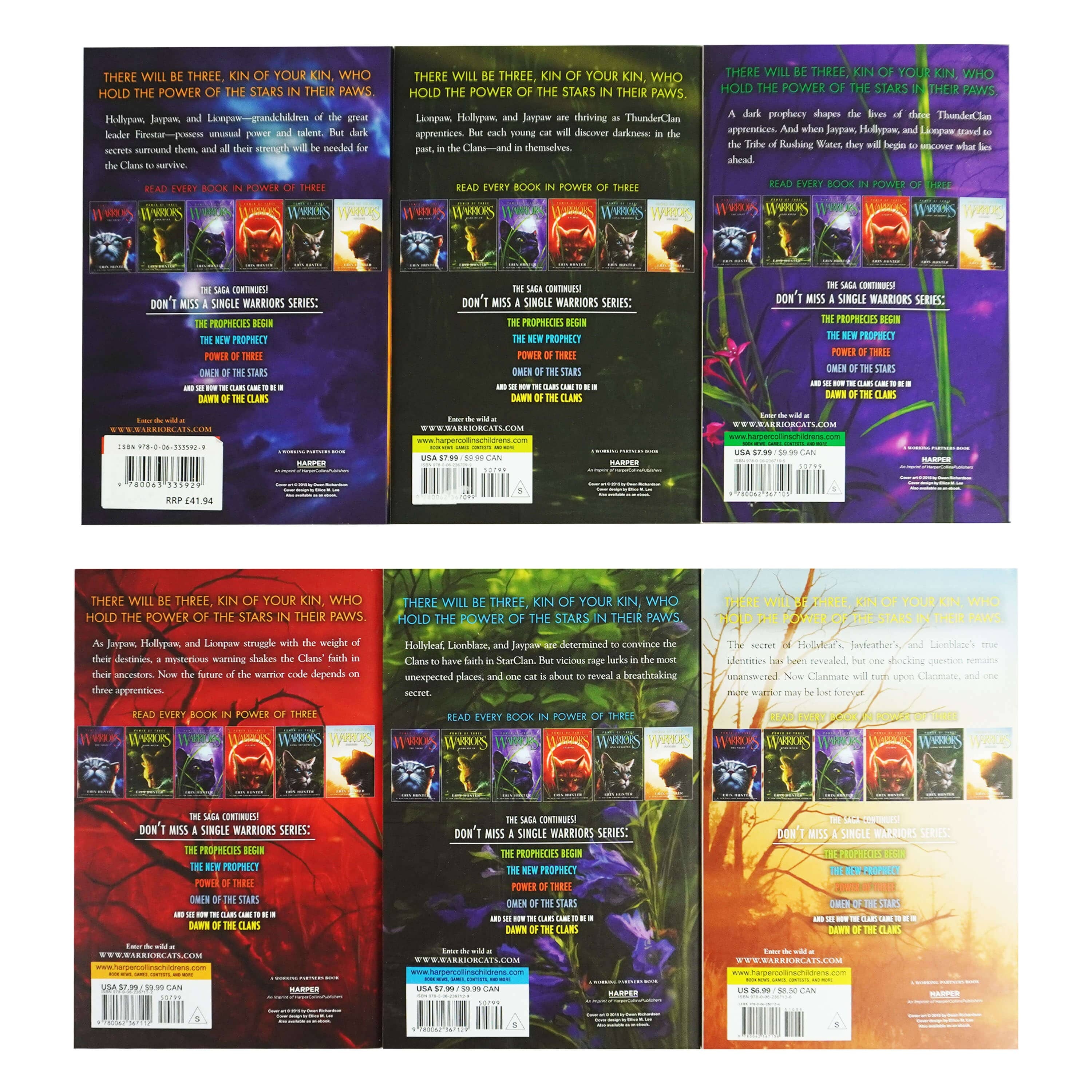 Warriors: The Power of Three Collection by Erin Hunter 6 Books Collection Set - Ages 8-12 - Paperback