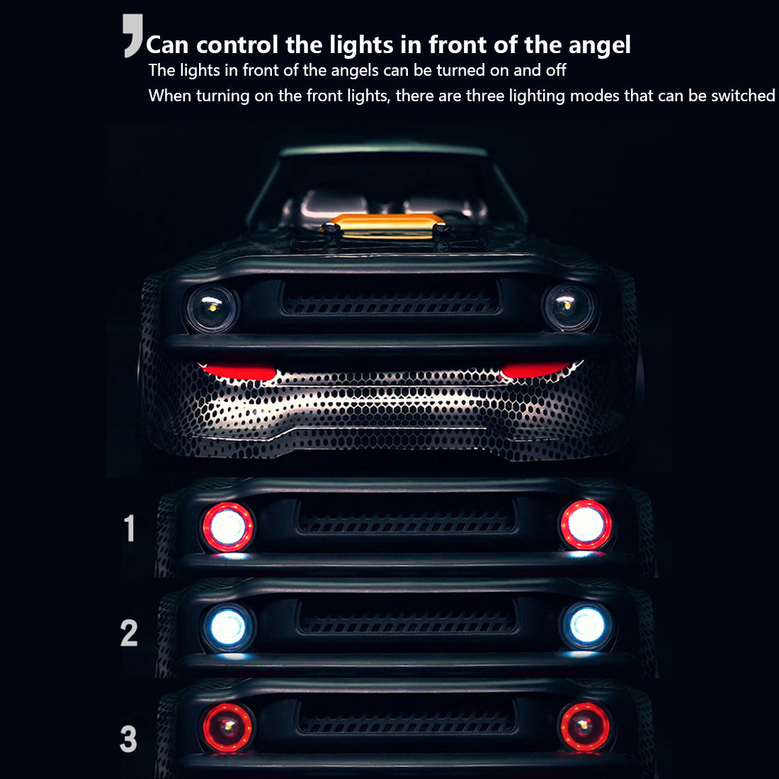 RC Car 1/16 50KM/H 4CH 4WD 2.4G Full Scale Brushless High-speed Racing Car Drifting RC Car with Front Lights - RTR Brushless Version