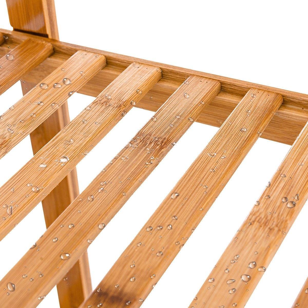 5 Tier Multifunctional Bamboo Shelf Rock Plant Display Stand (12 Pots)