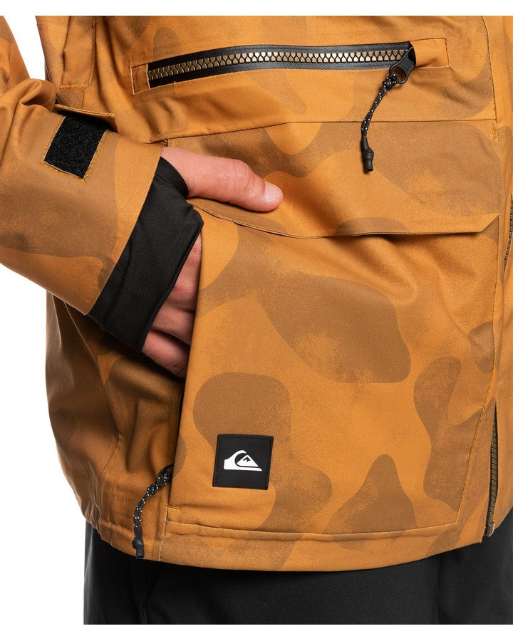 Quiksilver S Carlson Stretch Quest Snow Jacket - Buckthorn Brown Fade Out Camo - 2023