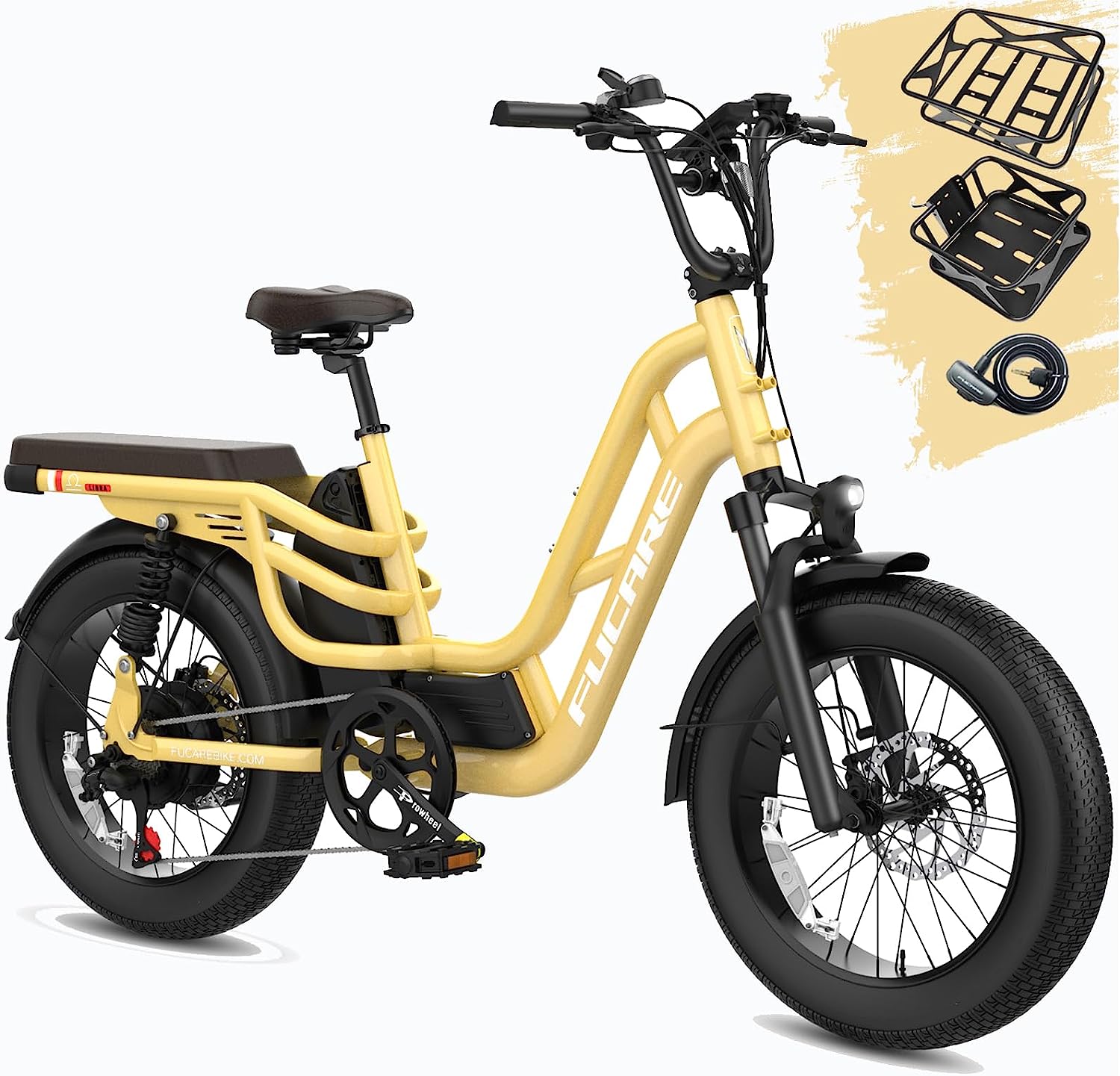 Fucare Libra 750W Electric Bike for Adults 32MPH 48V 20Ah LG Lithium Battery EBike with Full Suspension LCD Color Display 20