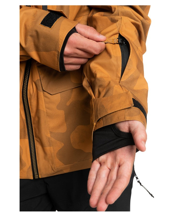Quiksilver S Carlson Stretch Quest Snow Jacket - Buckthorn Brown Fade Out Camo - 2023