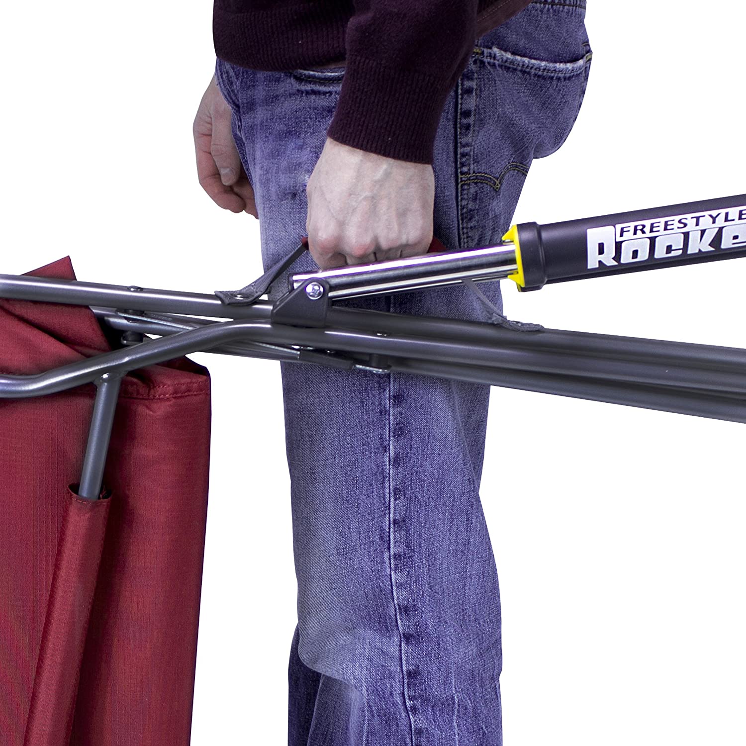 Outdoor Freestyle Rocker Portable Rocking Chair & Outdoor Camping Chair, ergonomic Nylon, Indigo Blue