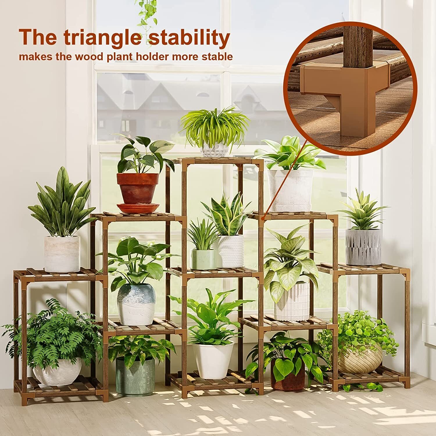 Plant stand indoor plant stand wooden outdoor multi-layer plant stand