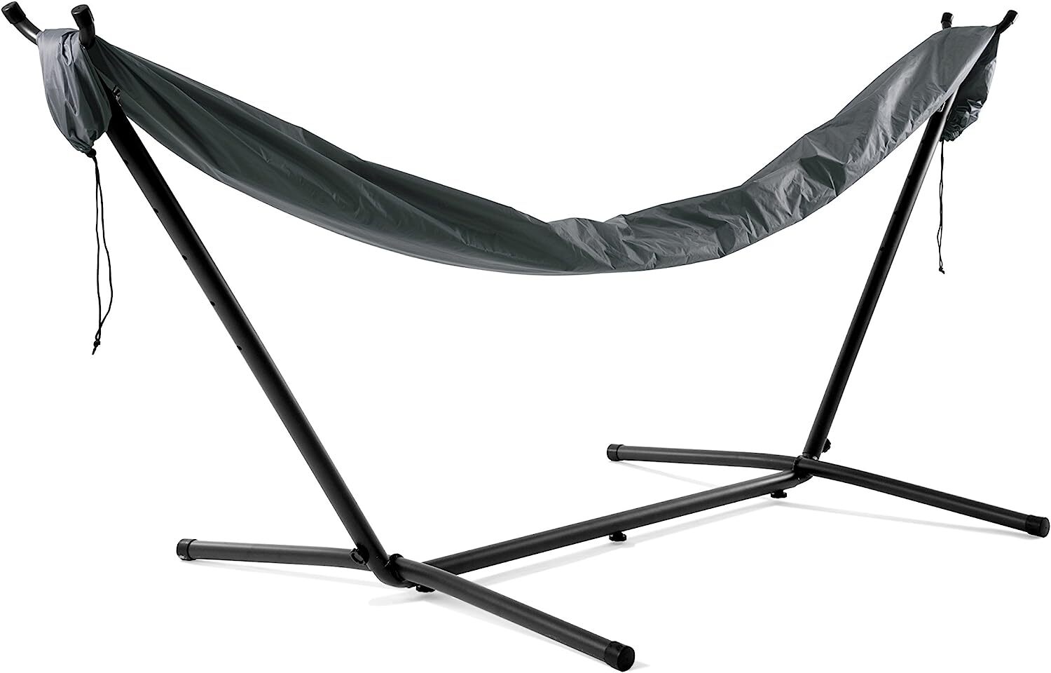 Double Cotton Hammock with Space Saving Steel Stand, Tropical (450 lb Capacity - Premium Carry Bag Included)