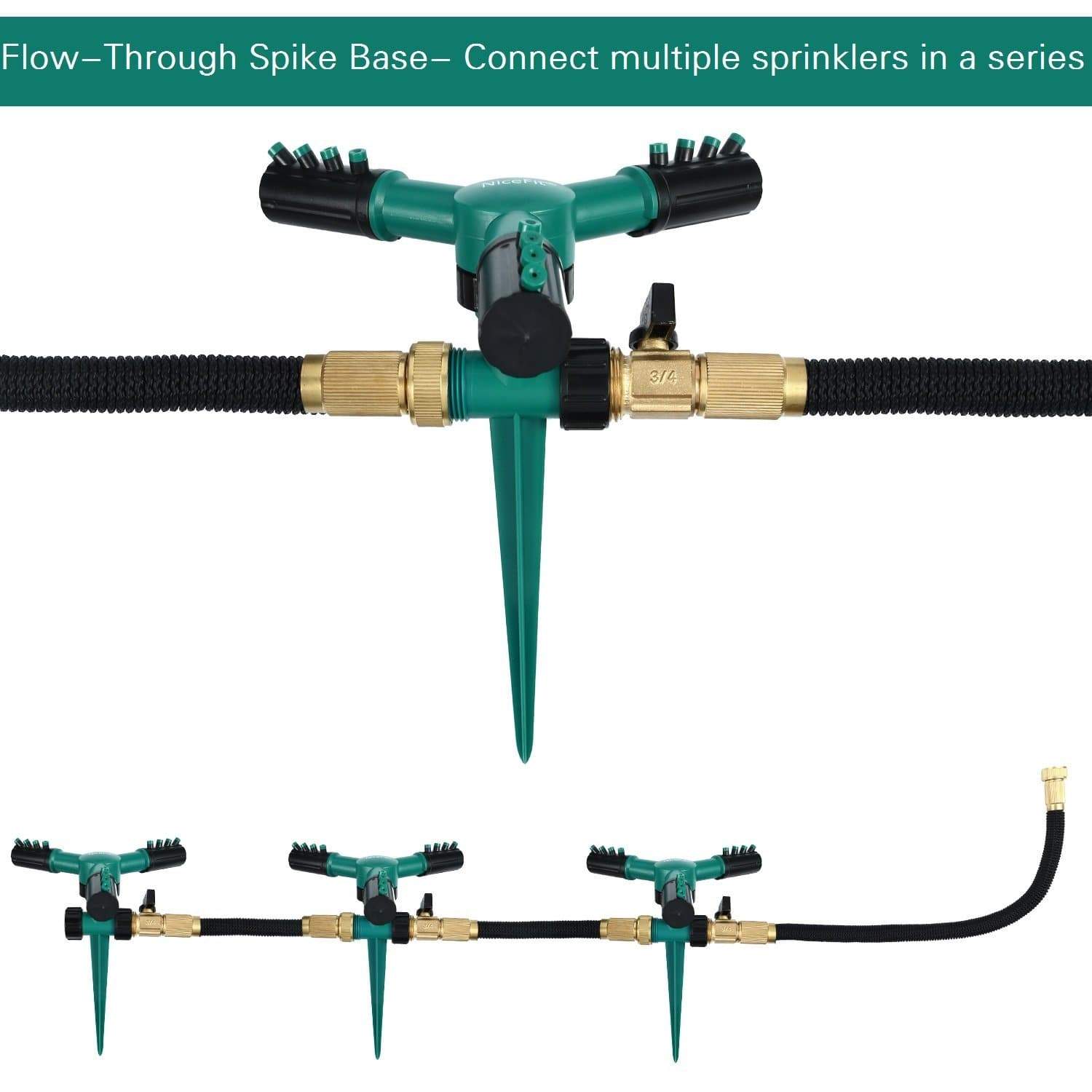 Automatic 360 Rotating Adjustable Garden Hose Watering Lawn Sprinkler