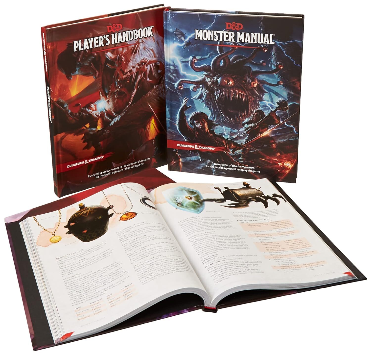 Dungeons & Dragons Core Rulebooks Gift Set (Special Foil Covers Edition with Slipcase, Player's Handbook, Dungeon Master's Guide, Monster Manual, DM Screen) Hardcover