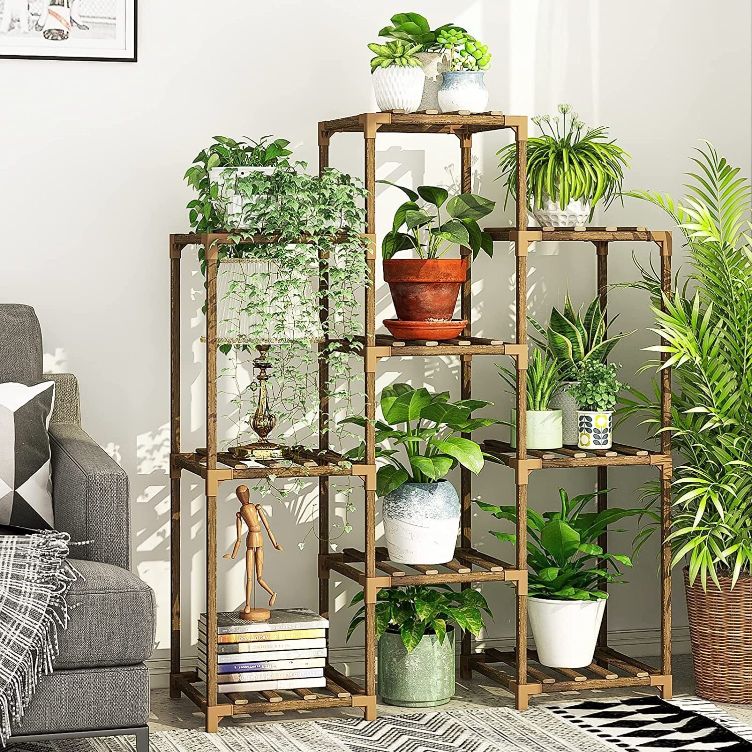 Plant stand indoor plant stand wooden outdoor multi-layer plant stand