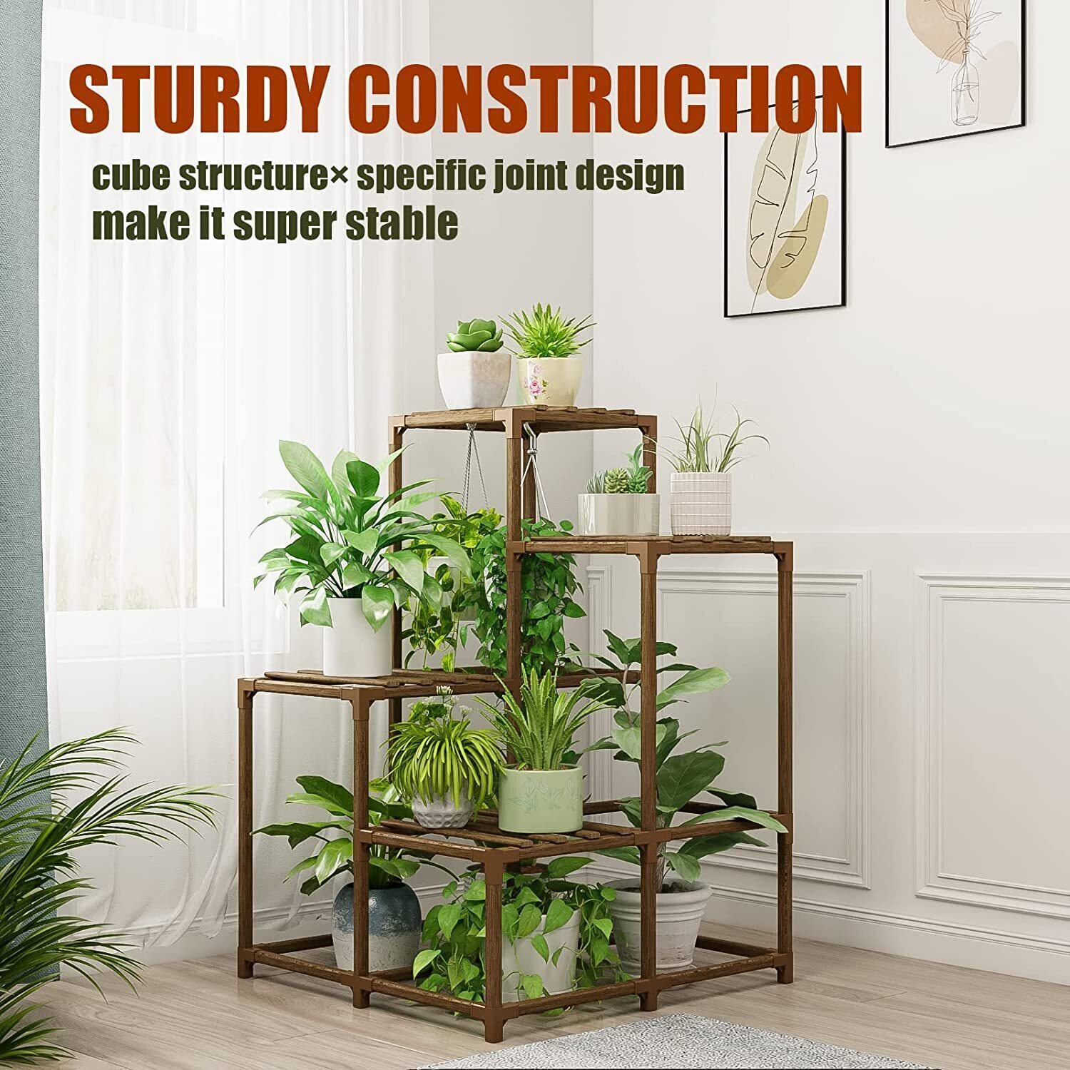 Plant stand indoor plant stand wooden outdoor multi-layer plant stand