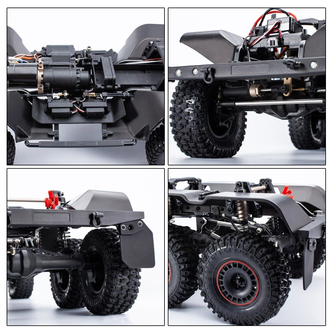 YK 6101 1/10 RC Truck Six-Wheel Pickup Simulated Off-road Clawer with Linkage Light  Differential Lock Speed Transmitter Model Car