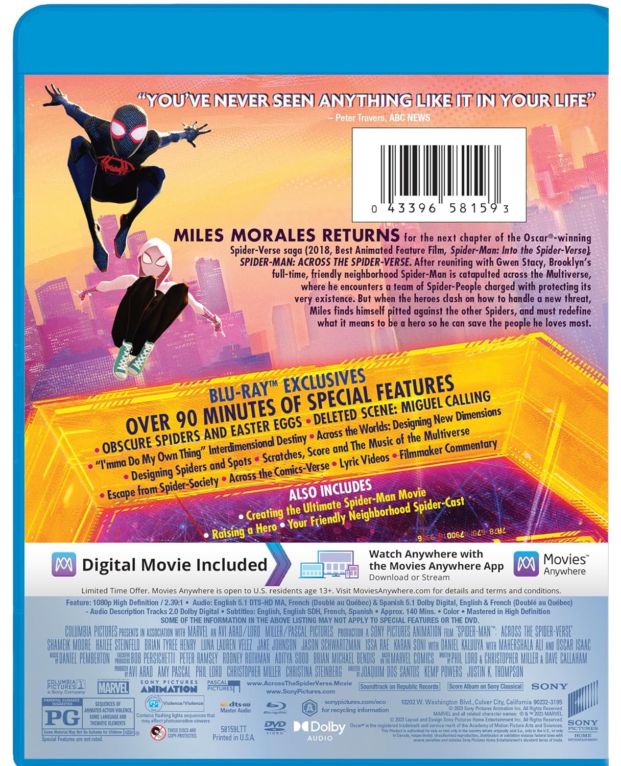 Spider-Man: Across The Spider-Verse - BD/DVD Combo + Digital