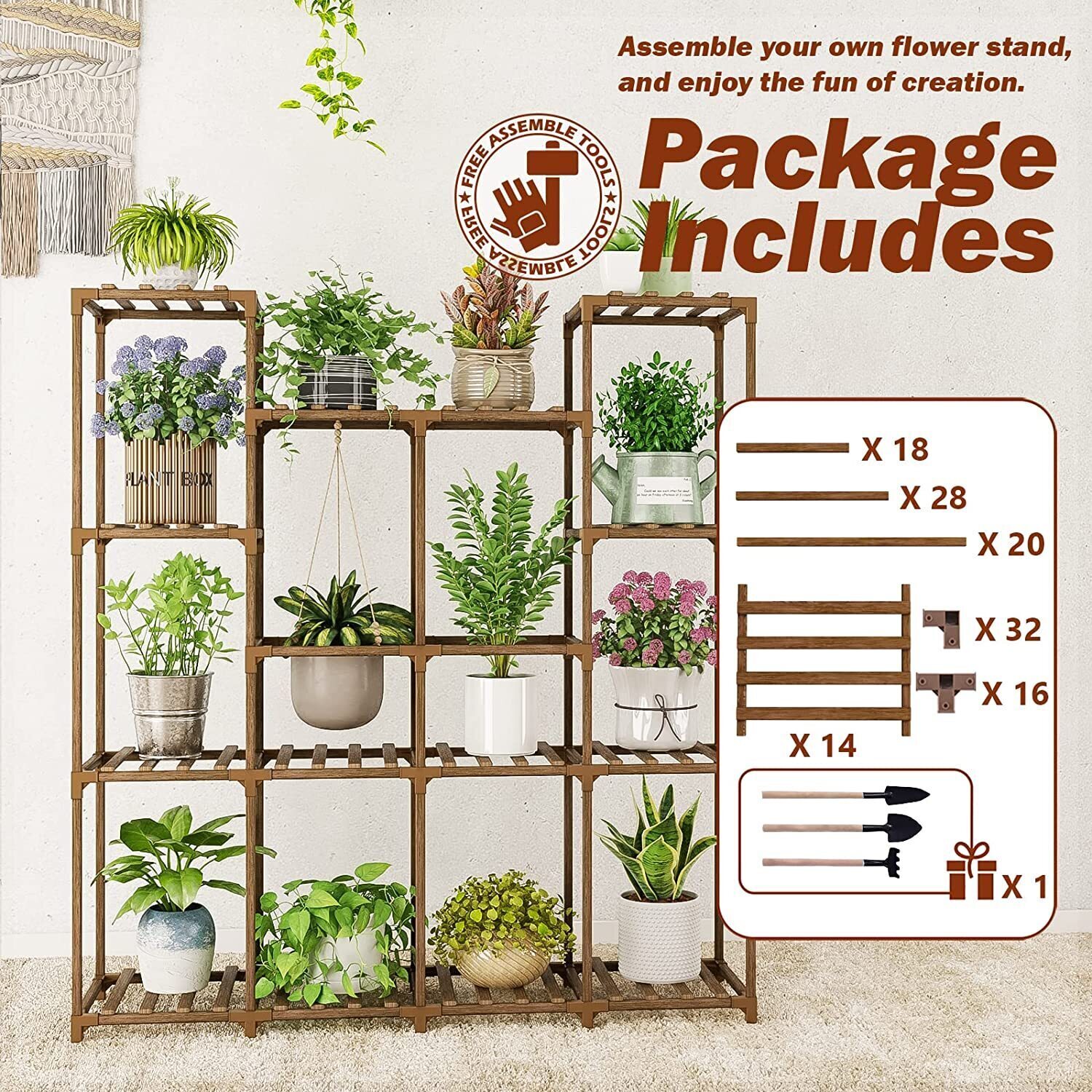 Plant stand indoor plant stand wooden outdoor multi-layer plant stand