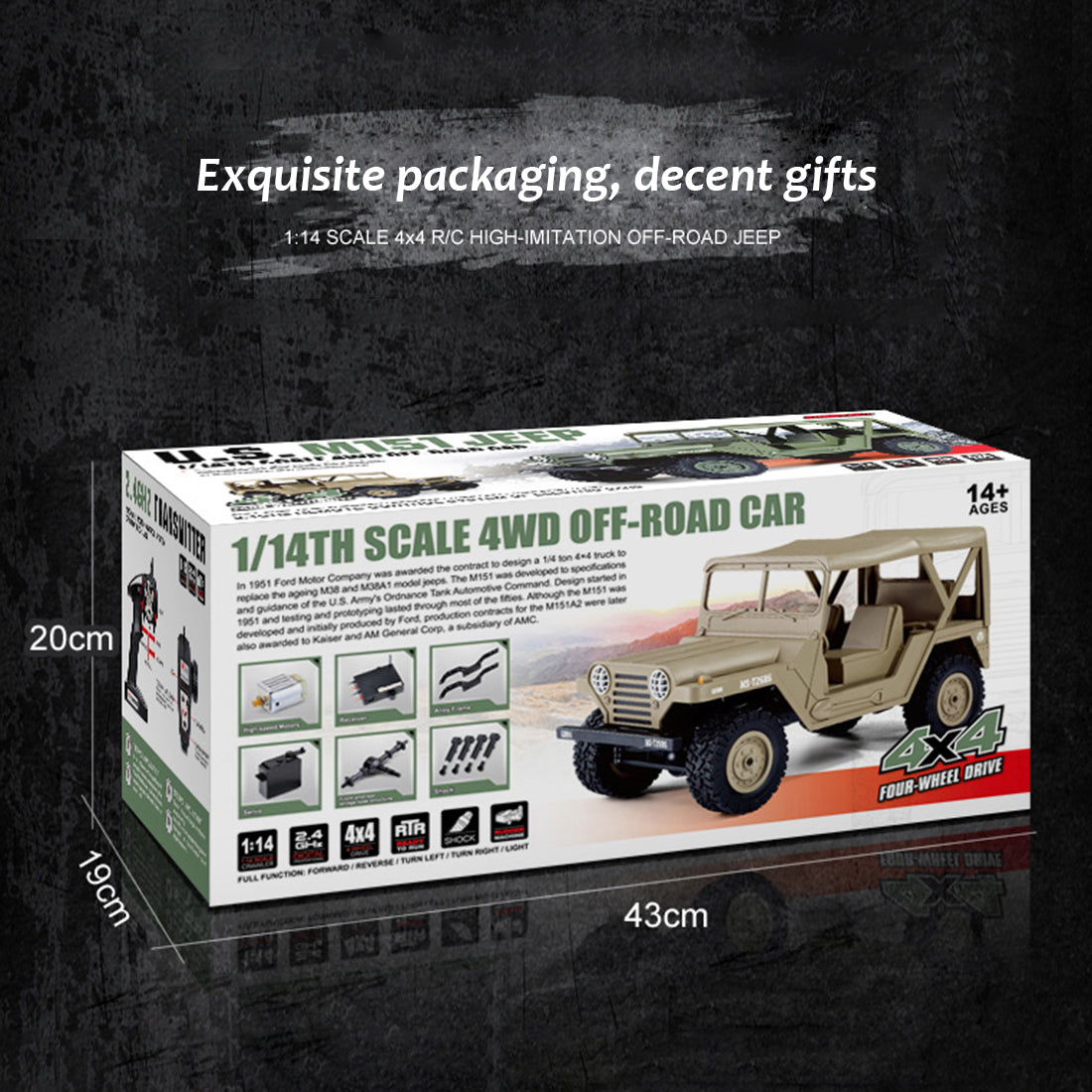 SUBOTECH BG1522 1:14 2.4G Electric RC Car 4WD 15+KM/H Off-road Vehicle Crawler with LED Headlight WIFI Camera - RTR