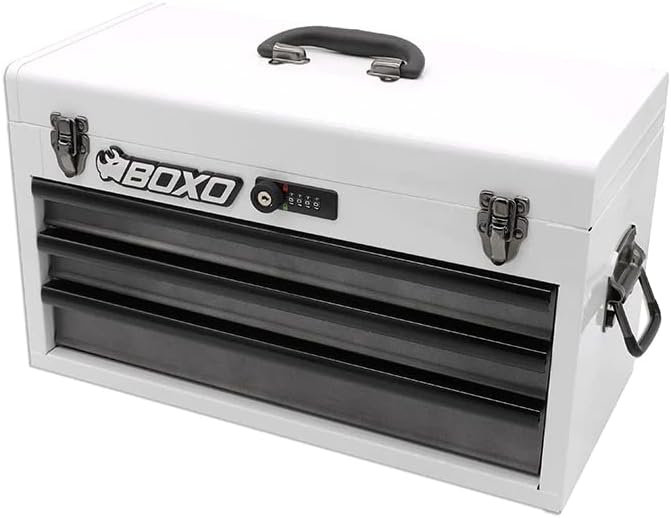 BOXO USA Heavy Duty Toolbox 103 Piece MotoBox Tool Box with Locking System (Black)
