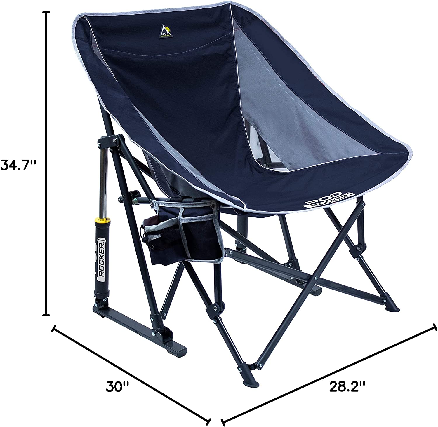 Outdoor Freestyle Rocker Portable Rocking Chair & Outdoor Camping Chair, ergonomic Nylon, Indigo Blue