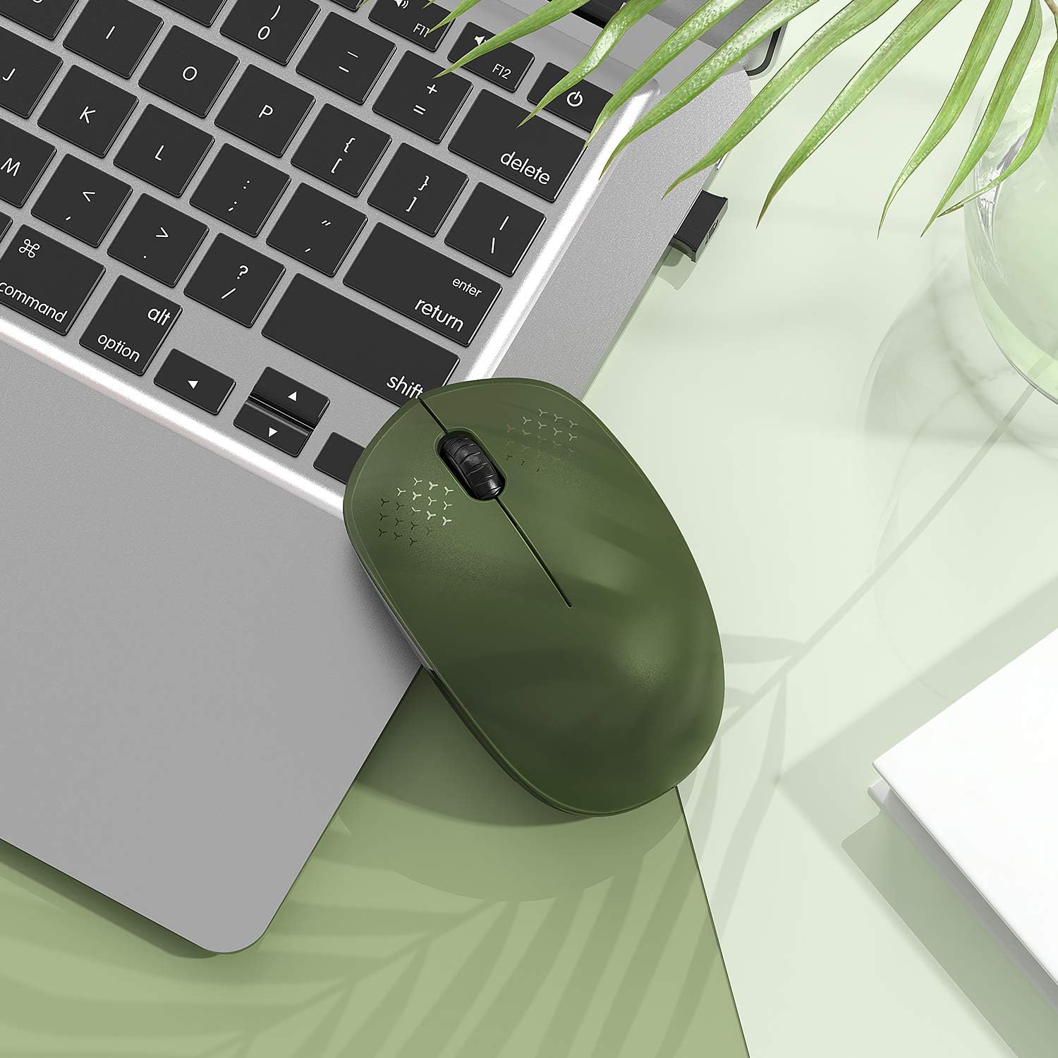 seenda Wireless Mouse, 2.4G Noiseless Mouse with USB Receiver - Portable Computer Mice for PC, Tablet, Laptop with Windows System - Mint Green