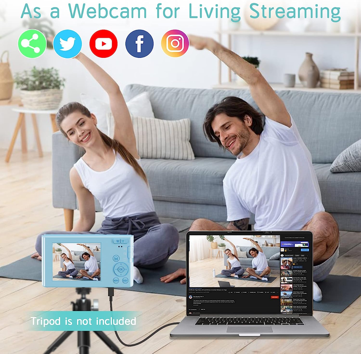 Saneen Digital Camera, FHD 2.7K Cameras for Photography, 44MP Kids Camera Small Compact Digital Camera for Teens, Adults & Beginners with 32GB SD Card, 16X Zoom, Two Rechargeable Batteries-Pink