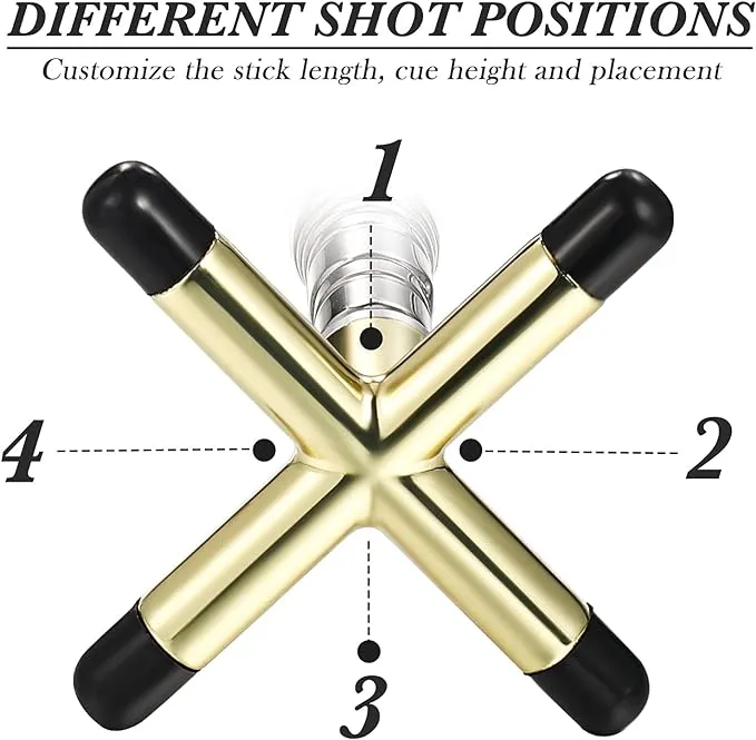 Pool Cue Snooker Pool Bridge Stick Pool Table Accessories Retractable Billiards Cue Rest with Removable Brass Bridge Head