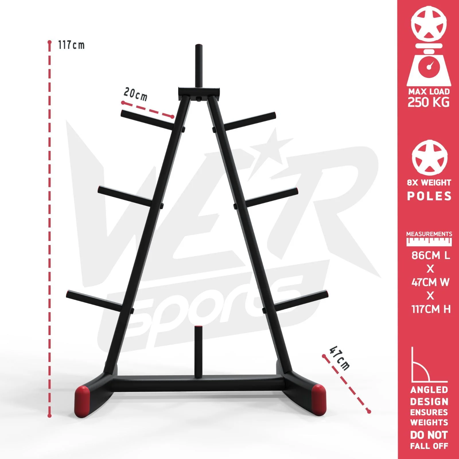 Standard Weight Plate Tree Rack Stand Storage For 1