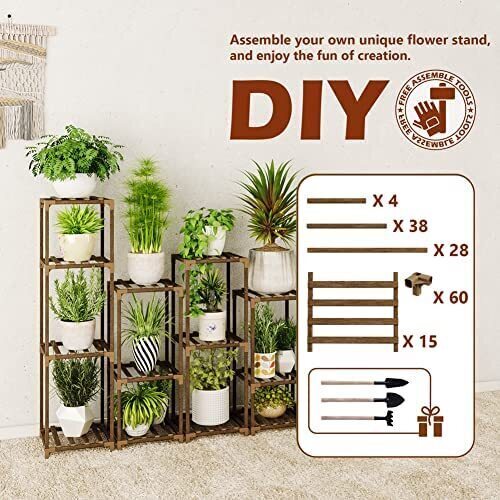 Plant stand indoor plant stand wooden outdoor multi-layer plant stand
