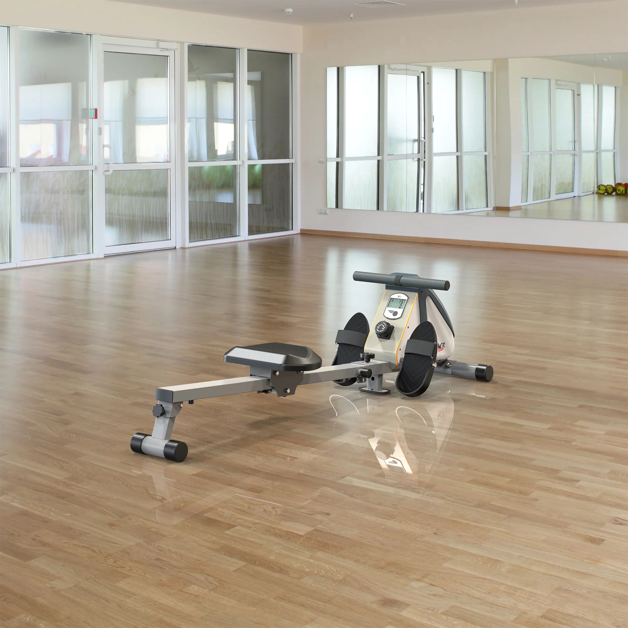 RevXtreme RowX 2 Magnetic Rowing Machine WHITE-SILVER
