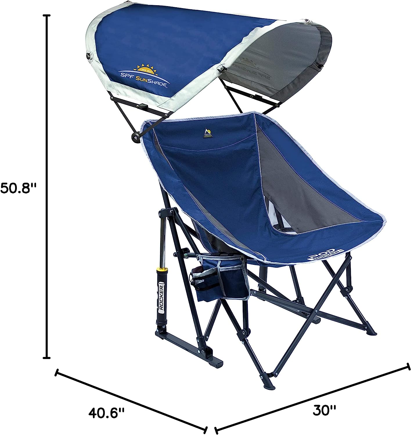 Outdoor Freestyle Rocker Portable Rocking Chair & Outdoor Camping Chair, ergonomic Nylon, Indigo Blue