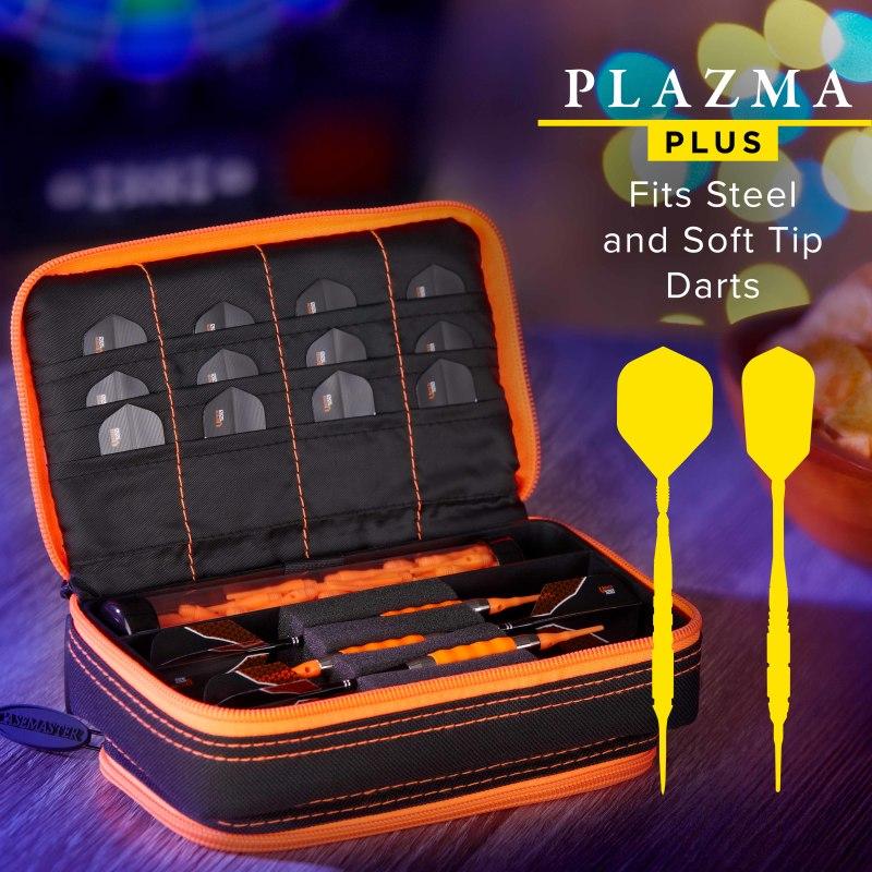 Casemaster Plazma Plus Dart Case Black with Orange Trim and Phone Pocket