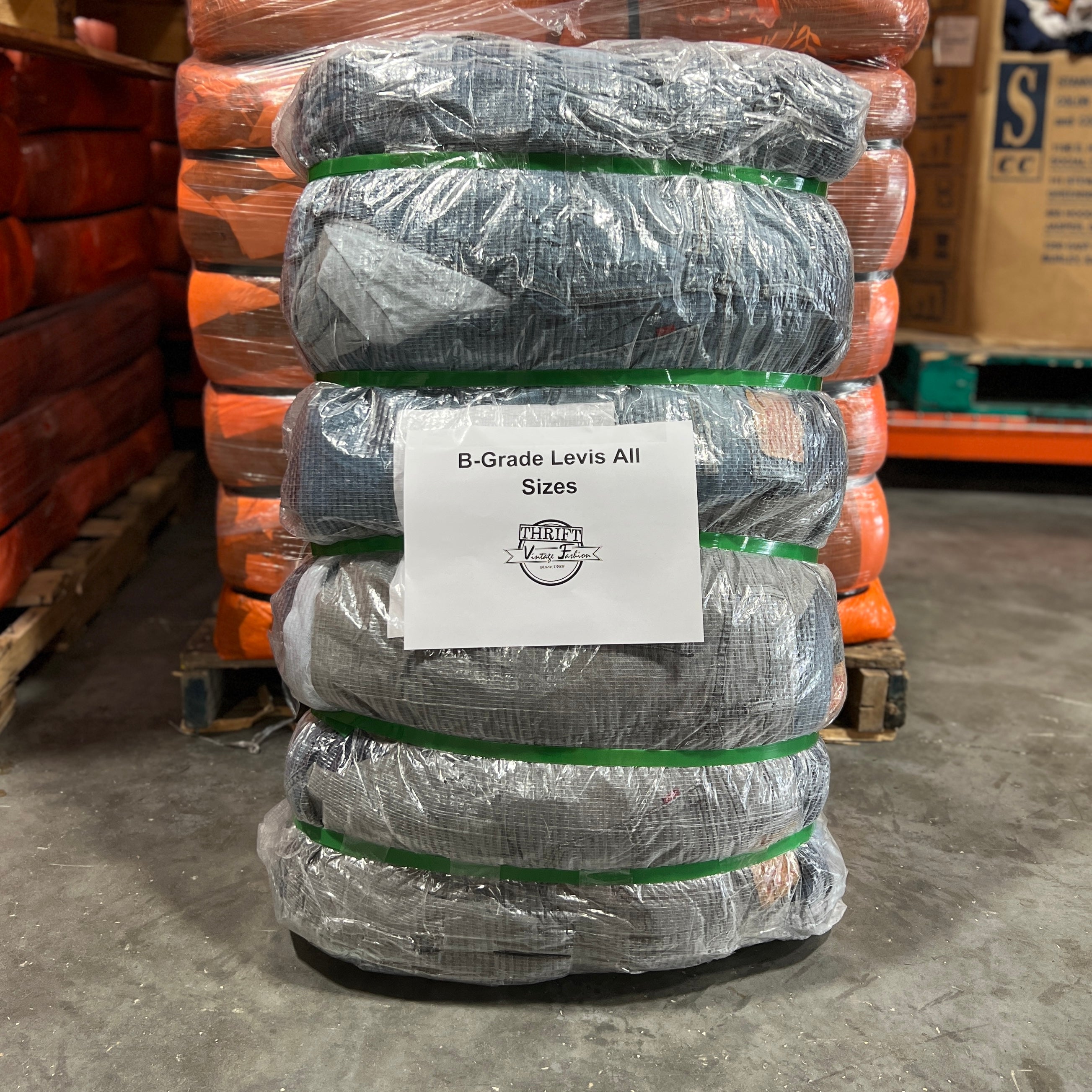 100lb  Jeans All Sizes B Grade Bale
