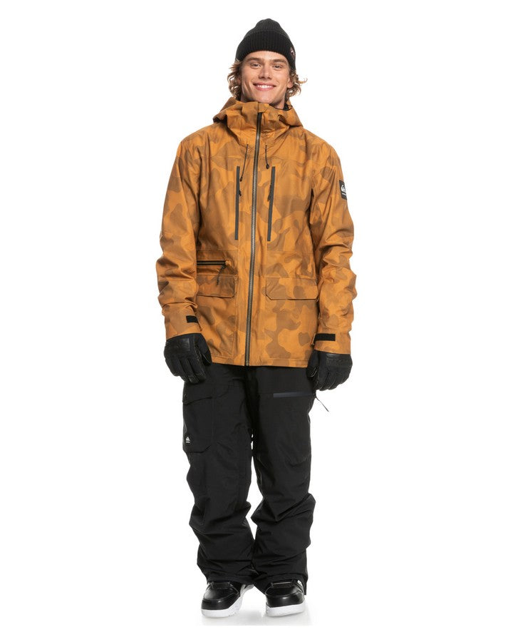 Quiksilver S Carlson Stretch Quest Snow Jacket - Buckthorn Brown Fade Out Camo - 2023