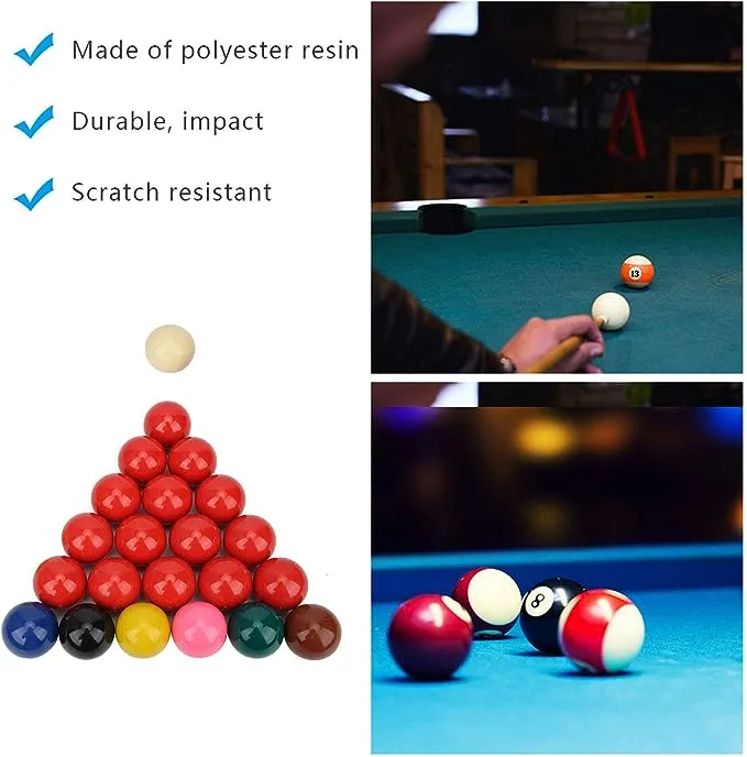 Snooker Billiard Balls Standard Size Cue Balls 52.2mm / 2.1in 22Pcs Whole Set