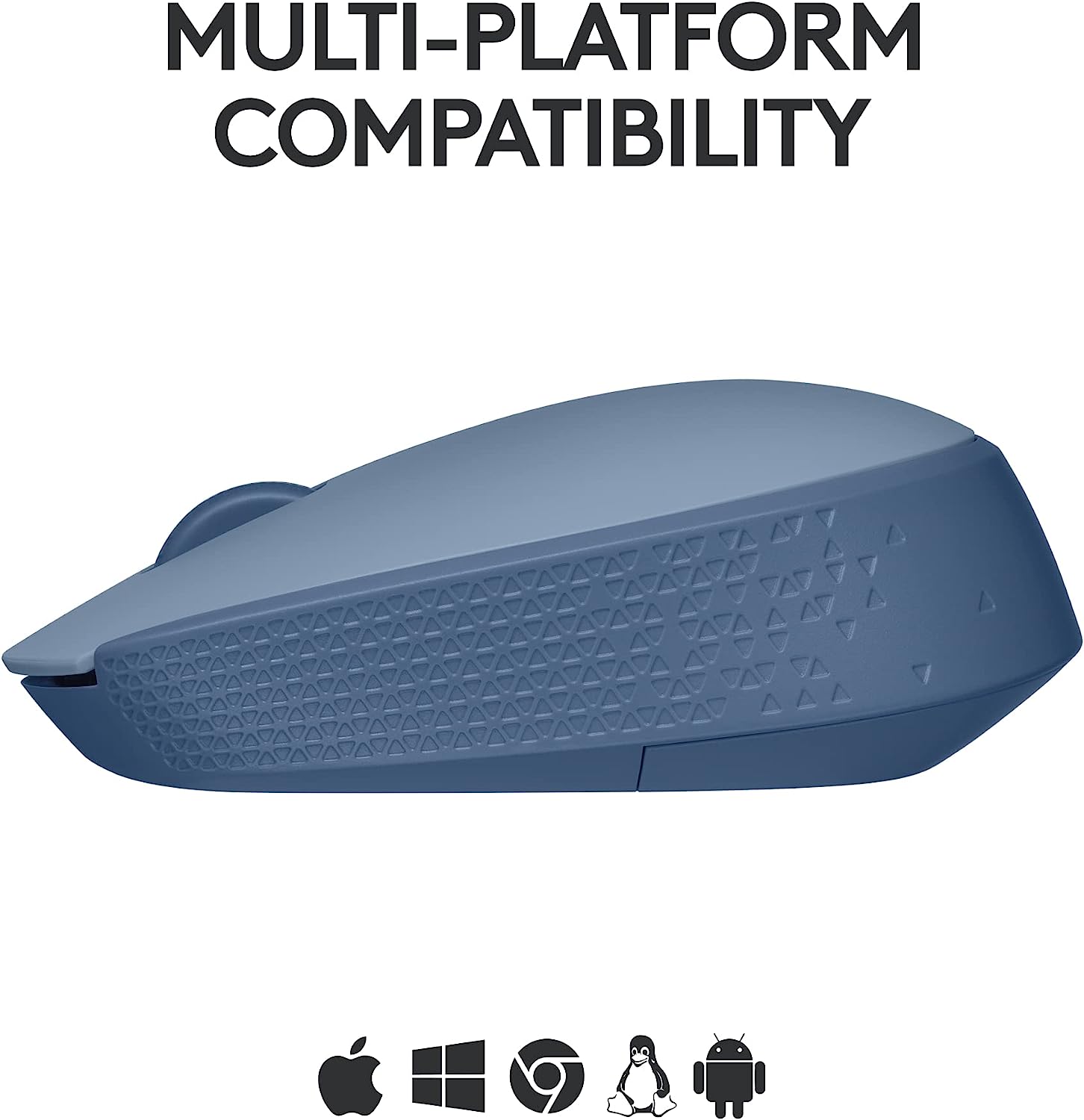 Logitech M170 Wireless Mouse for PC, Mac, Laptop, 2.4 GHz with USB Mini Receiver, Optical Tracking, 12-Months Battery Life, Ambidextrous - Blue Grey