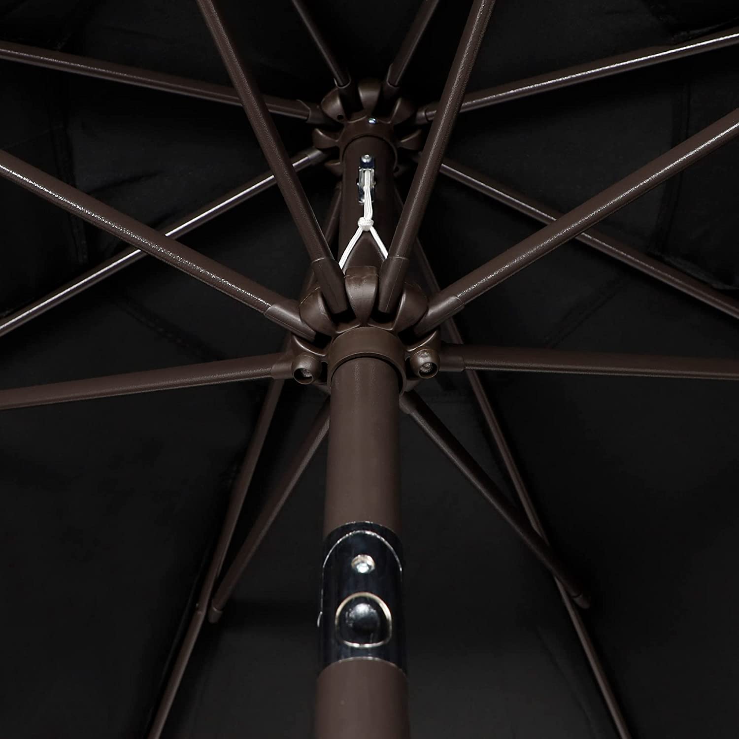 9' Outdoor Market Patio Umbrella with Push Button Tilt and Crank, 8 Ribs (Tan)