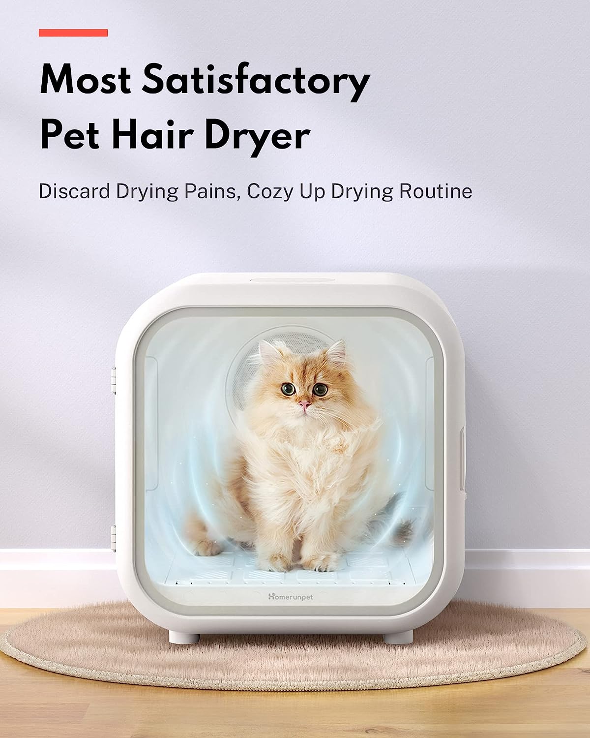 Homerunpet Drybo Plus Automatic Pet Dryer for Cats and Small Dogs - Ultra Quiet Dog Hair Dryer with Smart Temperature Control and 360 Drying